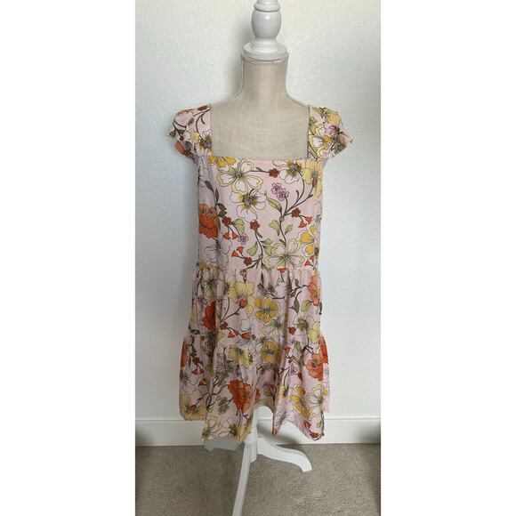 Lottie & Holly Retro Print Floral Mini Sun Dress - L - Picture 2 of 5